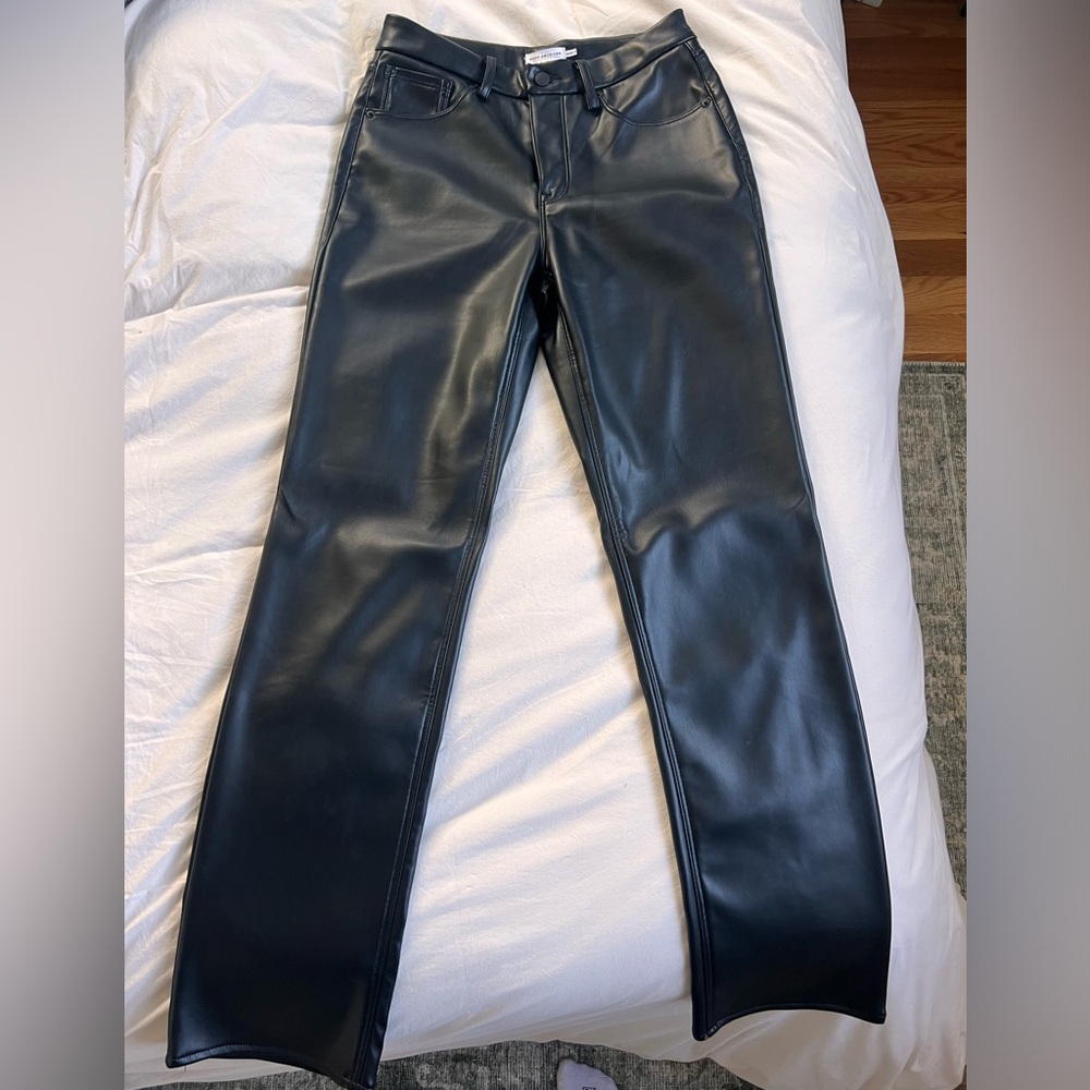 Good American Good Icon Leather Pants
